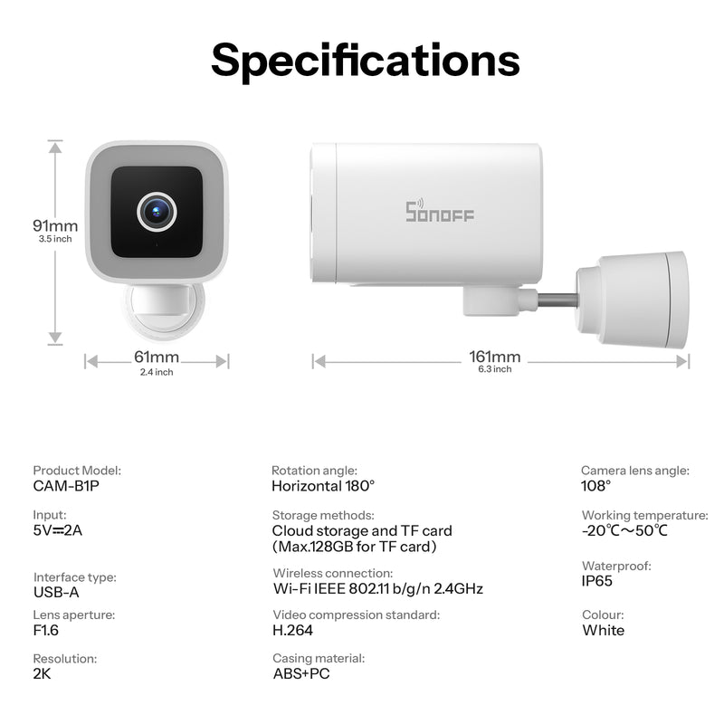 SONOFF CAM Outdoor Smart Security Camera | CAM-B1P